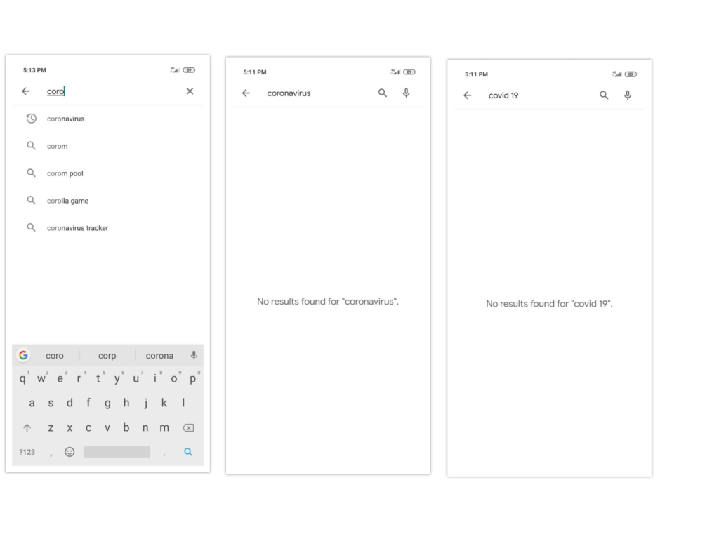 Corona Result Min | Google Hides Search For Coronavirus In Play Store